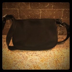 Coach Black Leather Messenger Style Bag